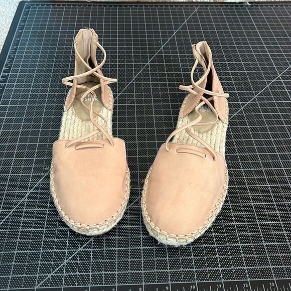 Eileen Fisher Lace-Up Leather Espadrille Sandal, Toffee Cream Pink Size - Picture 2 of 7